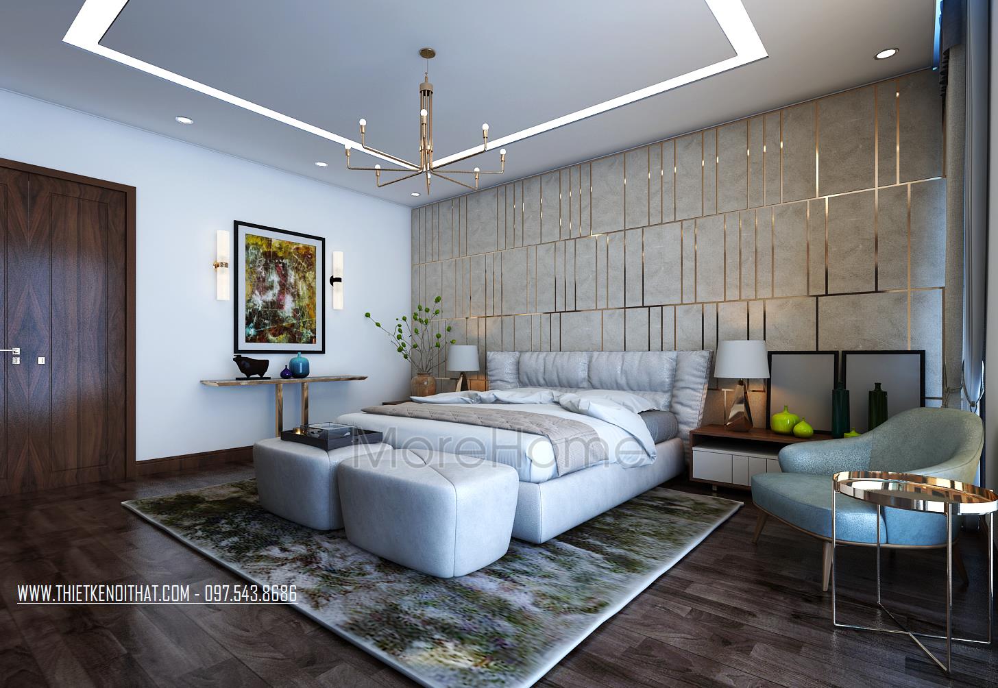 Thi công phòng ngủ khách sạn 5 sao Hà Nội